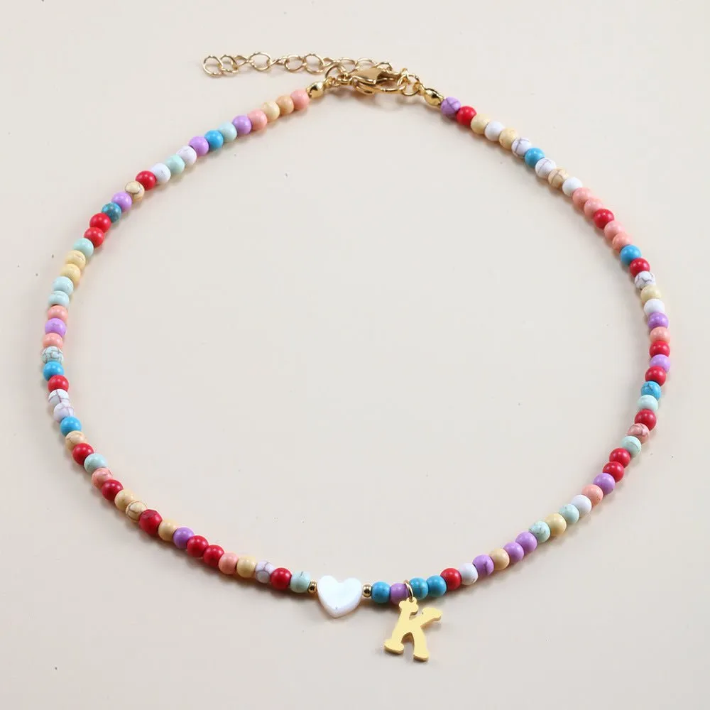 Rainbow Romance Alphabet Charm Necklace