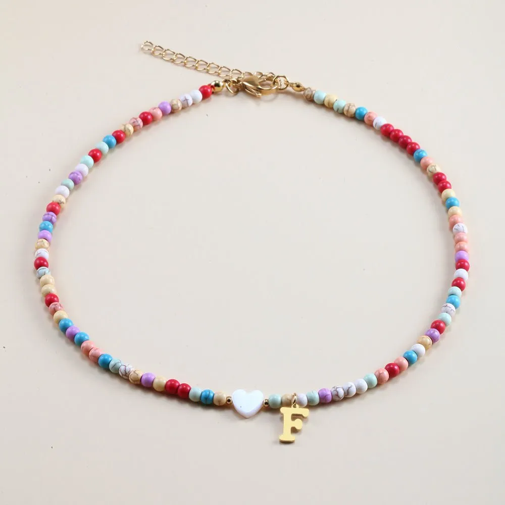 Rainbow Romance Alphabet Charm Necklace