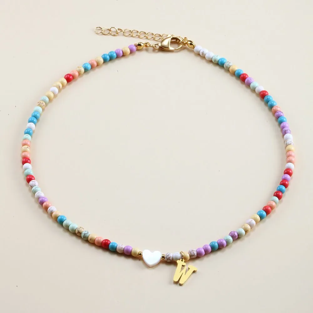 Rainbow Romance Alphabet Charm Necklace