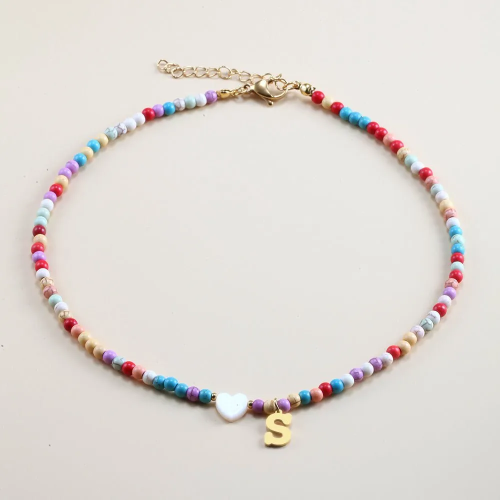 Rainbow Romance Alphabet Charm Necklace