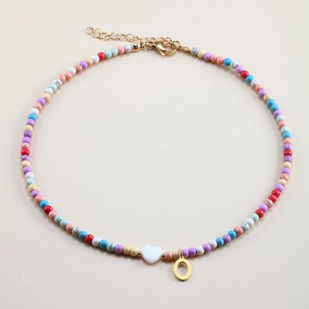 Rainbow Romance Alphabet Charm Necklace