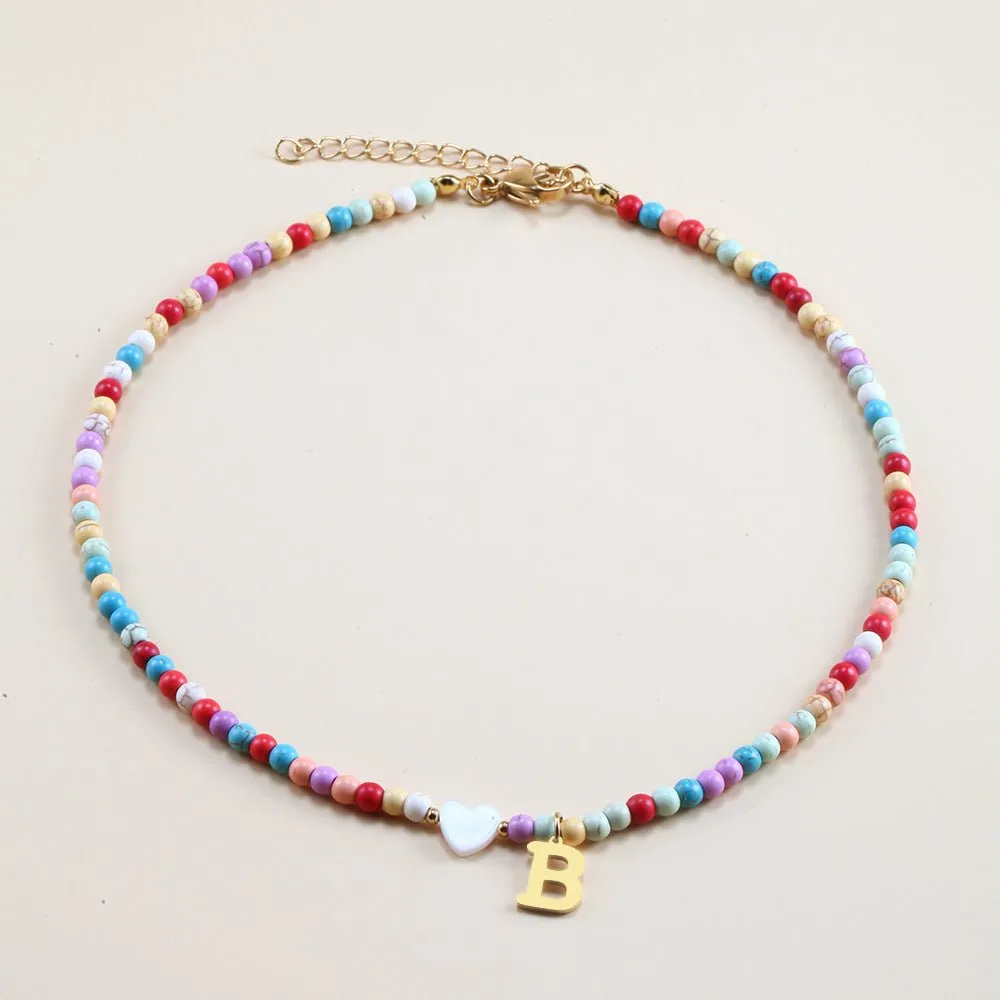 Rainbow Romance Alphabet Charm Necklace