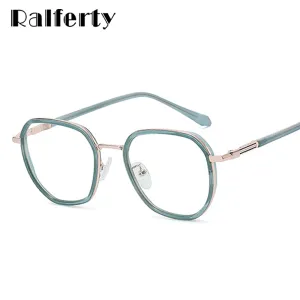 Ralferty Unisex Full Rim Irregular Square Alloy Eyeglasses D829