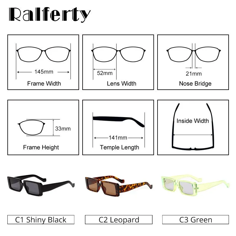 Ralferty Women's Sunglasses Small Rectangular W95060-1