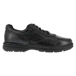 Rockport Womens Athletic Oxford Work Shoes in Black Leather, Size 8.5M