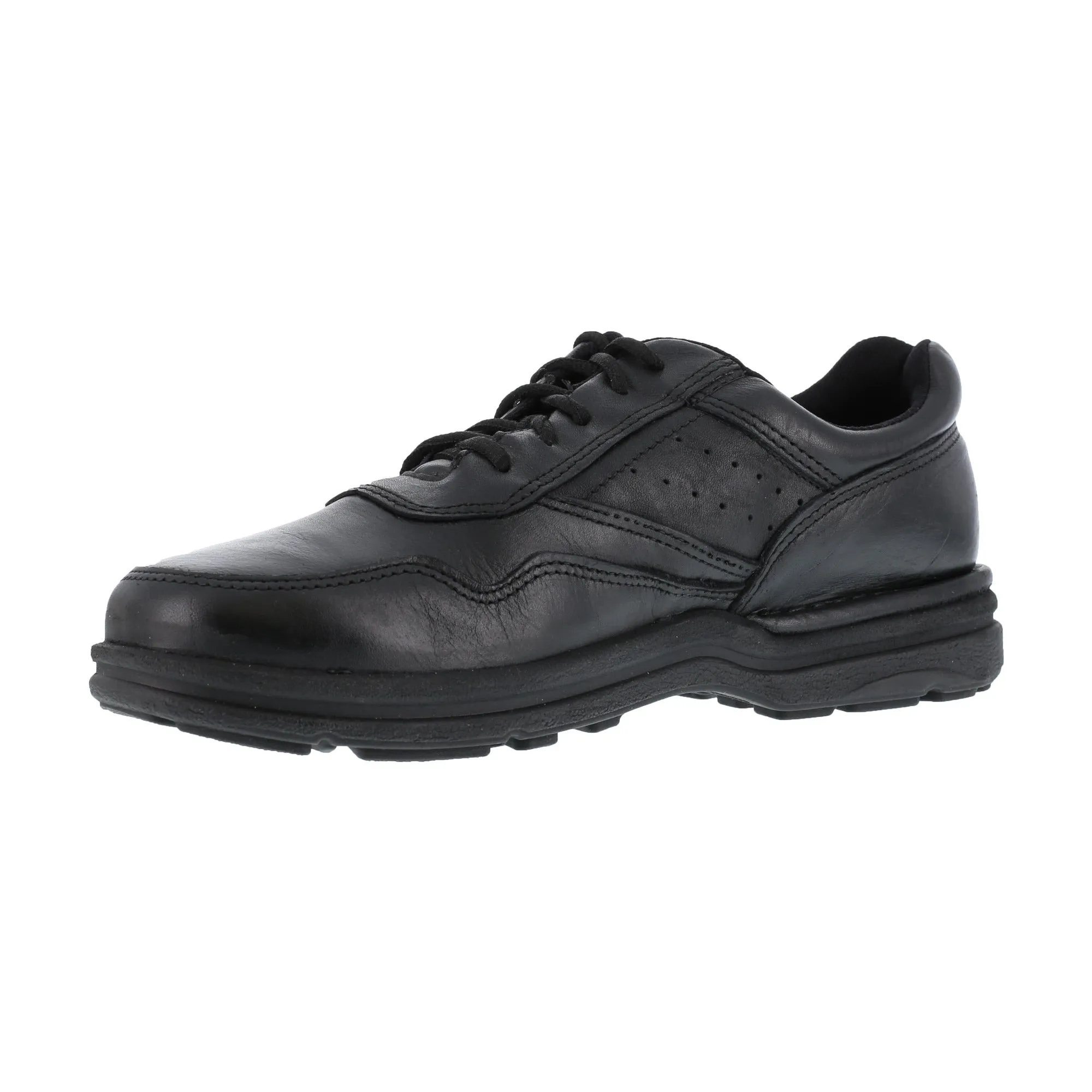 Rockport Womens Athletic Oxford Work Shoes in Black Leather, Size 8.5M