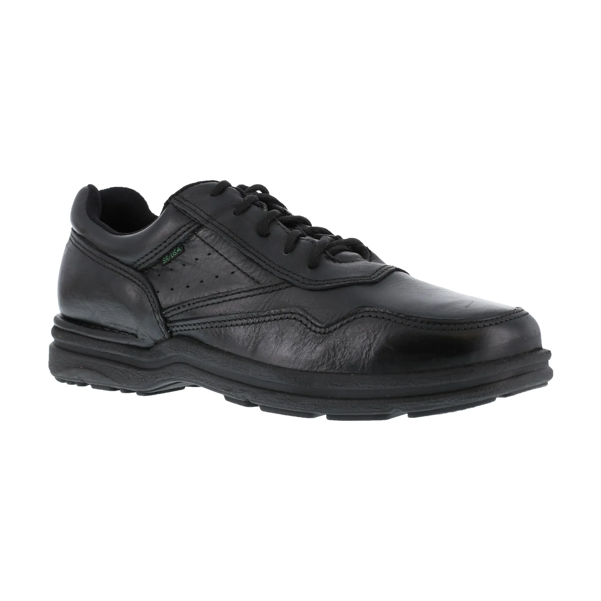 Rockport Womens Athletic Oxford Work Shoes in Black Leather, Size 8.5M