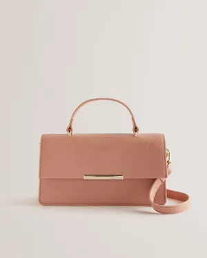 Rosly Bar Detail Elongated Top Handle Bag Pink