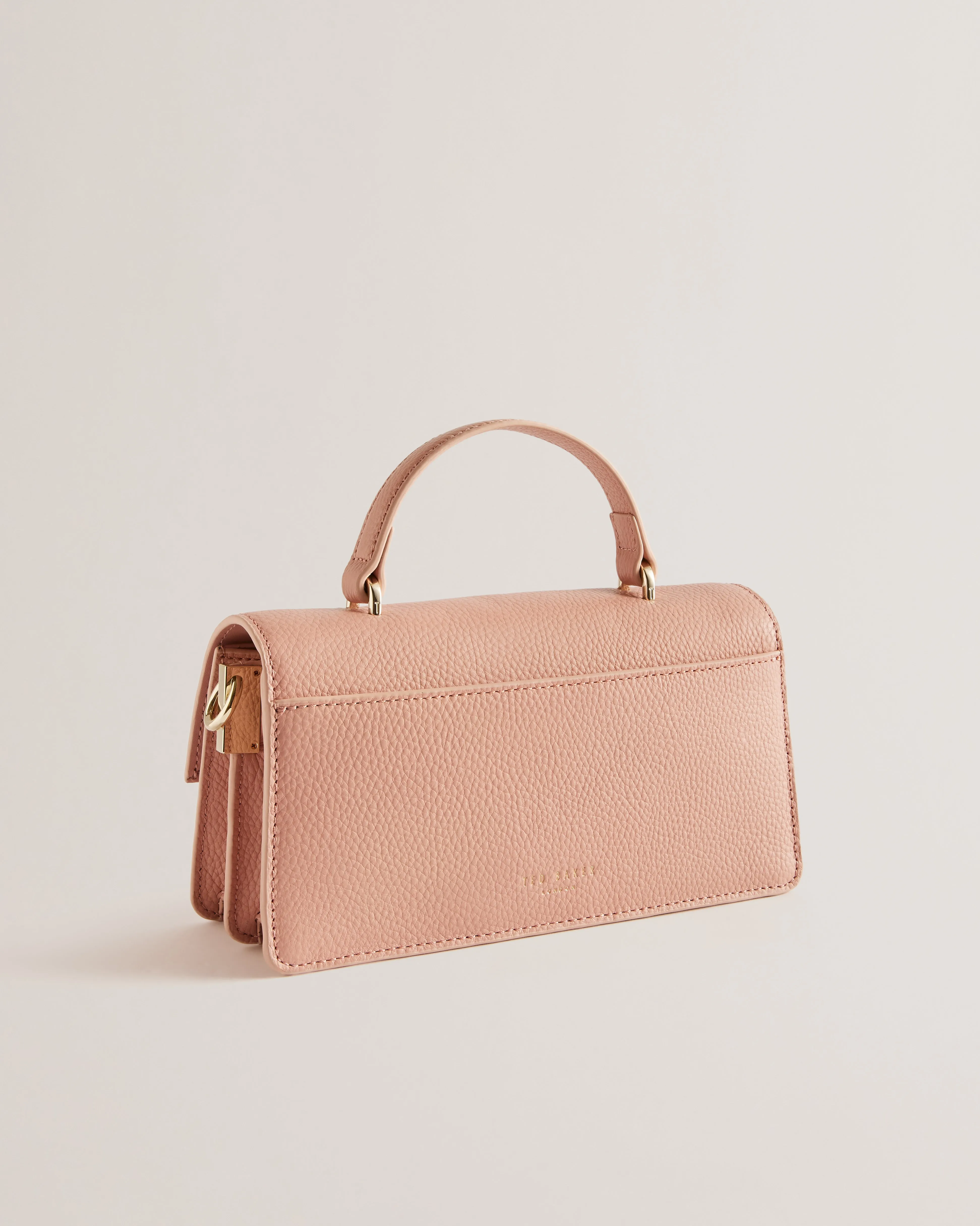 Rosly Bar Detail Elongated Top Handle Bag Pink