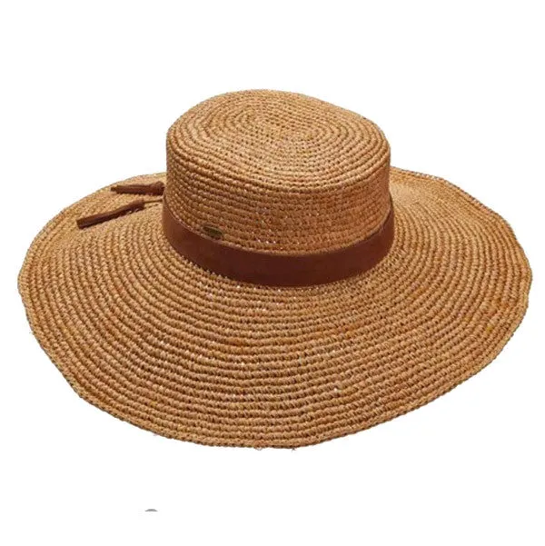 Scala - Raffia Crochet Boater Hat