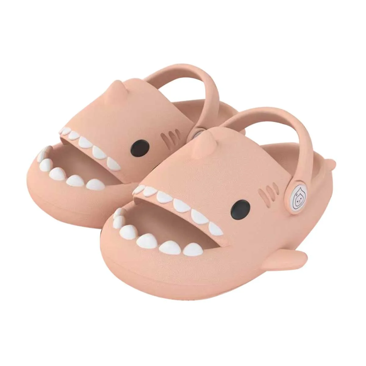 Shark Soft Slides with Strap, Pink