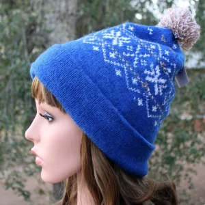 Snowflake Pom-Pom Alpaca Hat Dyed