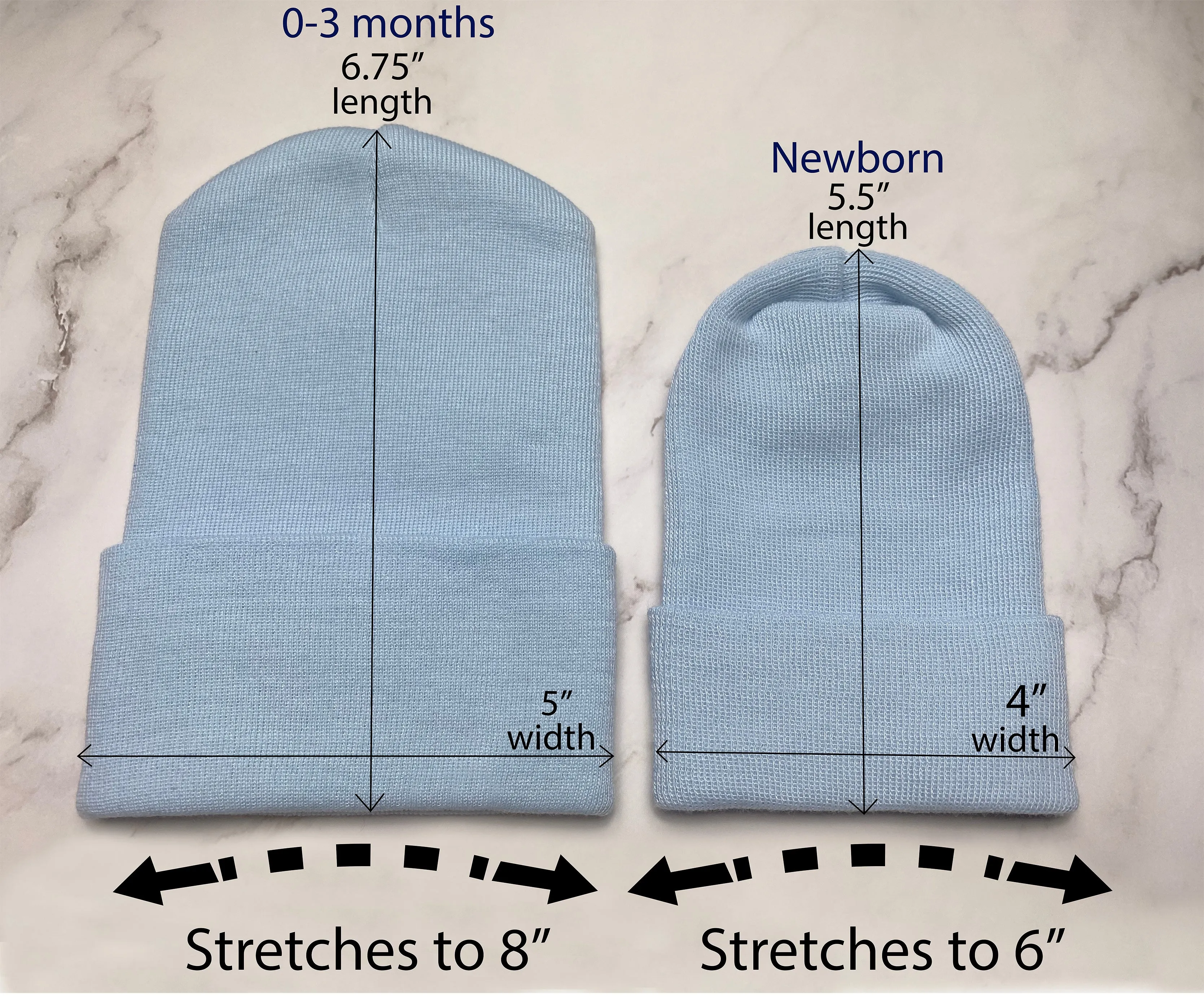 Solid Baby Blue Newborn Boy Hospital Hat Infant Hat Newborn Hat