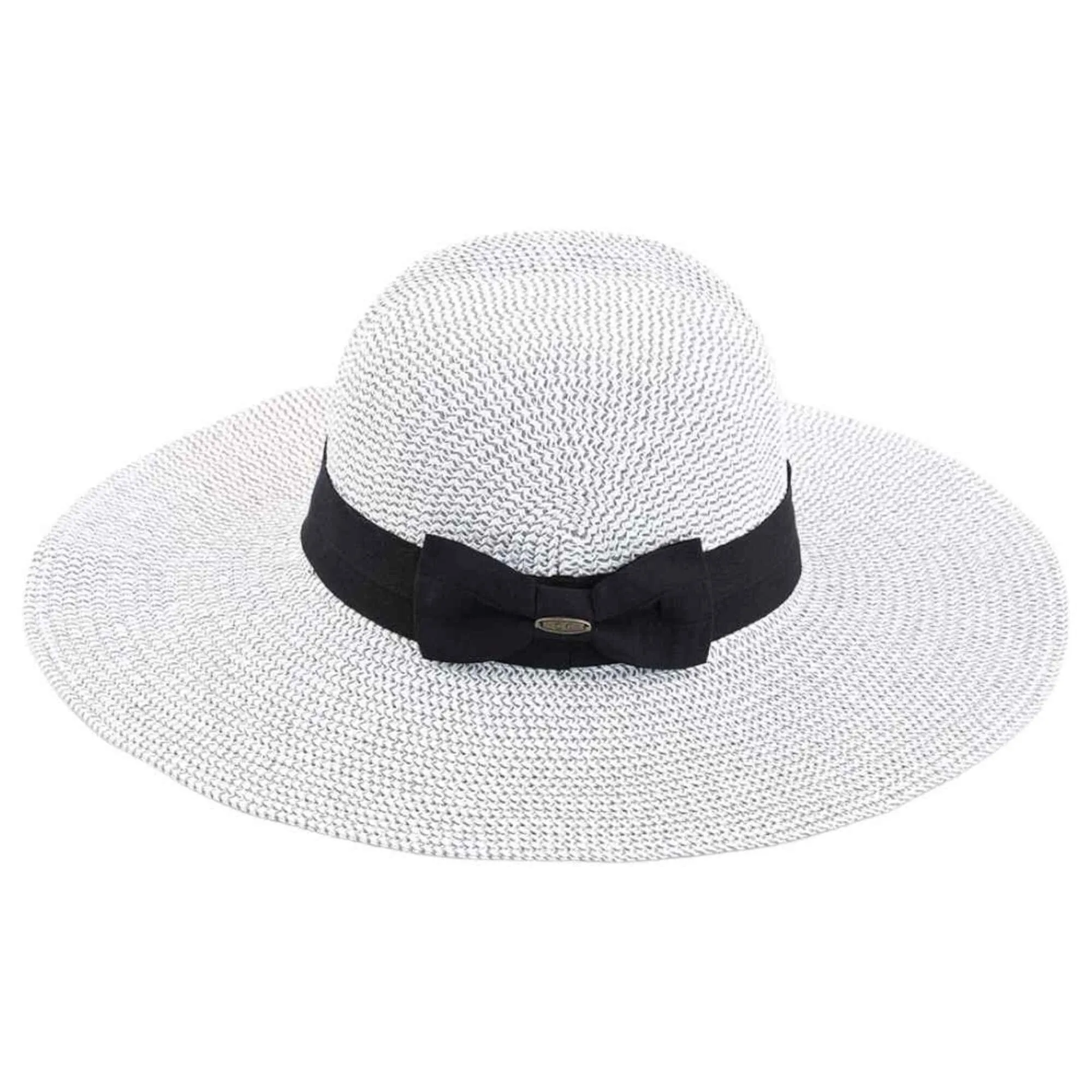 ST3954 Foldable Straw Sun Hat With Detachable Bow