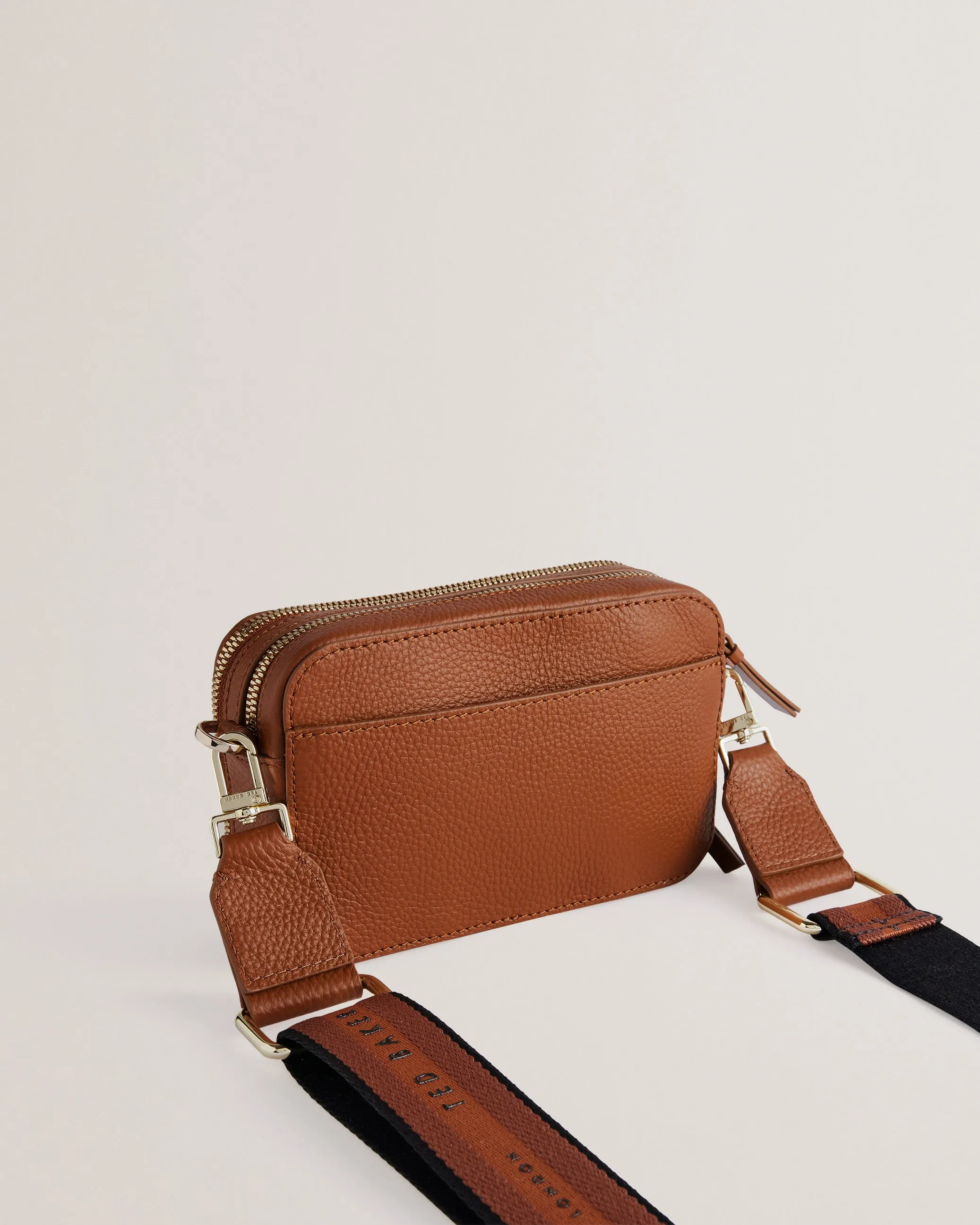 Stunna Webbing Leather Mini Crossbody Bag Brn-Choc