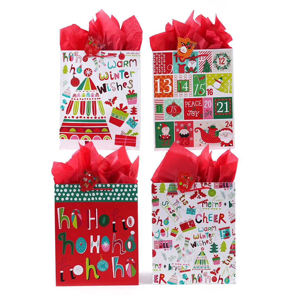 Super Giant Days Of Christmas Printed Bag, 4 Designs