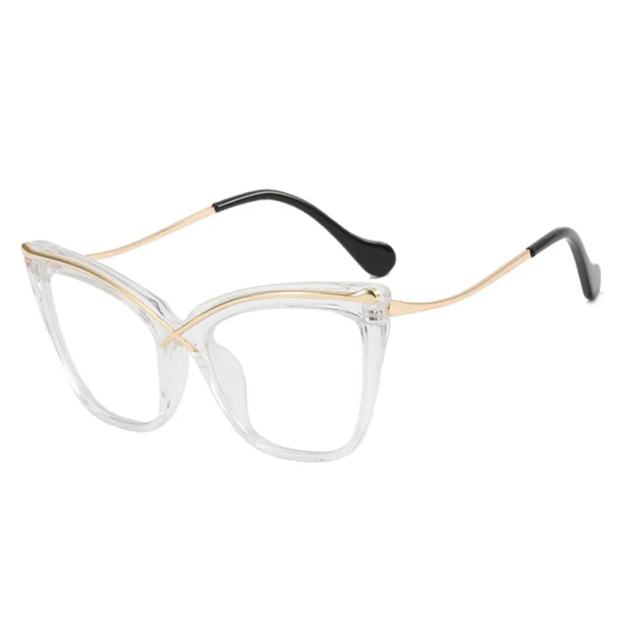 TEEK - Anti Blue Light Metal Ms. Cat Eye Eyeglasses