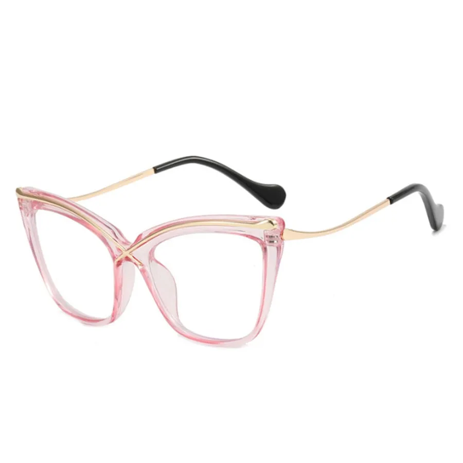 TEEK - Anti Blue Light Metal Ms. Cat Eye Eyeglasses