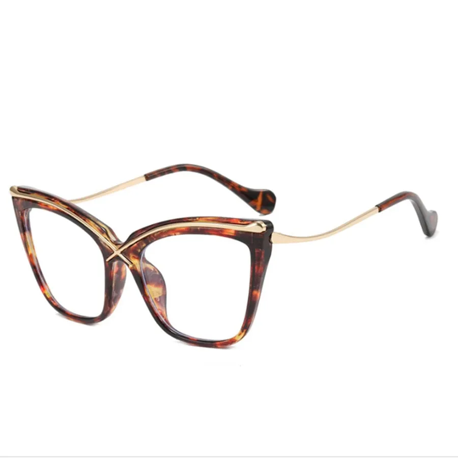 TEEK - Anti Blue Light Metal Ms. Cat Eye Eyeglasses