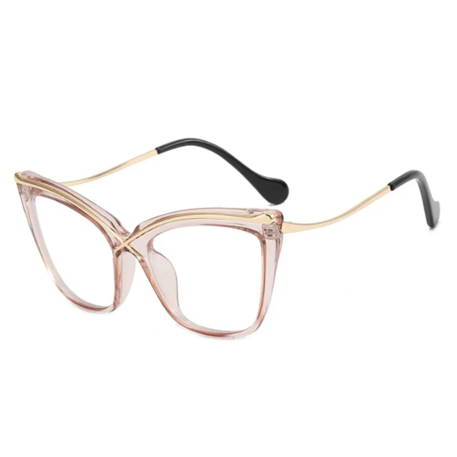 TEEK - Anti Blue Light Metal Ms. Cat Eye Eyeglasses