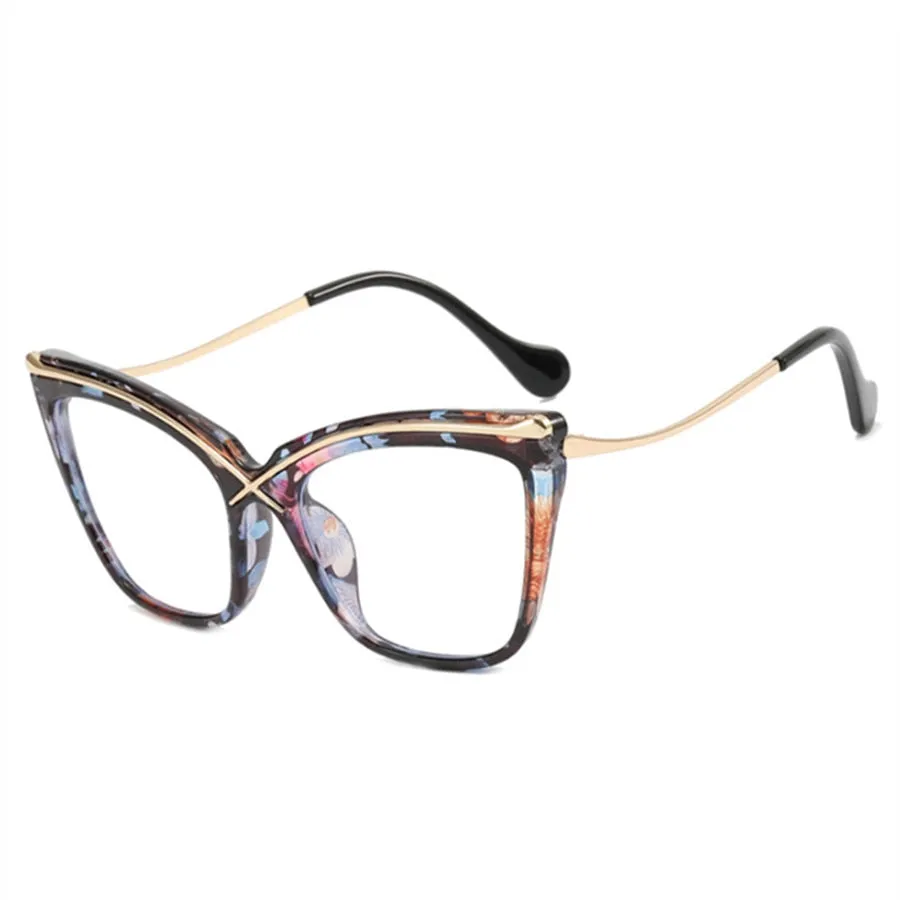 TEEK - Anti Blue Light Metal Ms. Cat Eye Eyeglasses