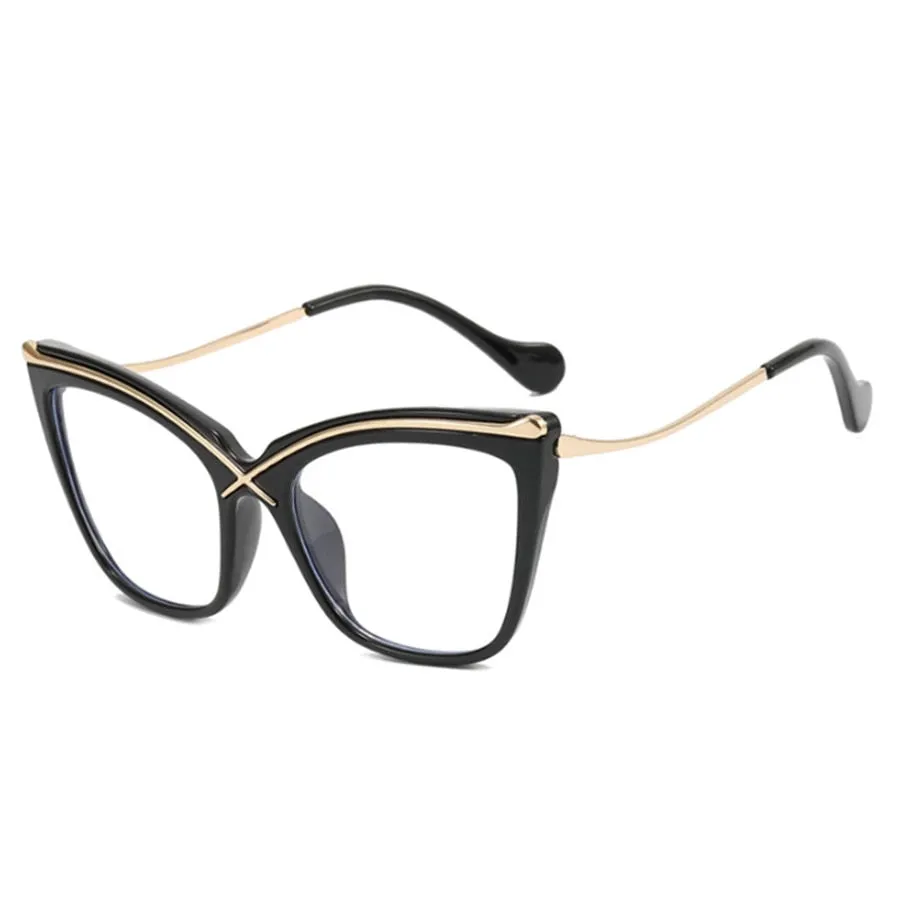 TEEK - Anti Blue Light Metal Ms. Cat Eye Eyeglasses