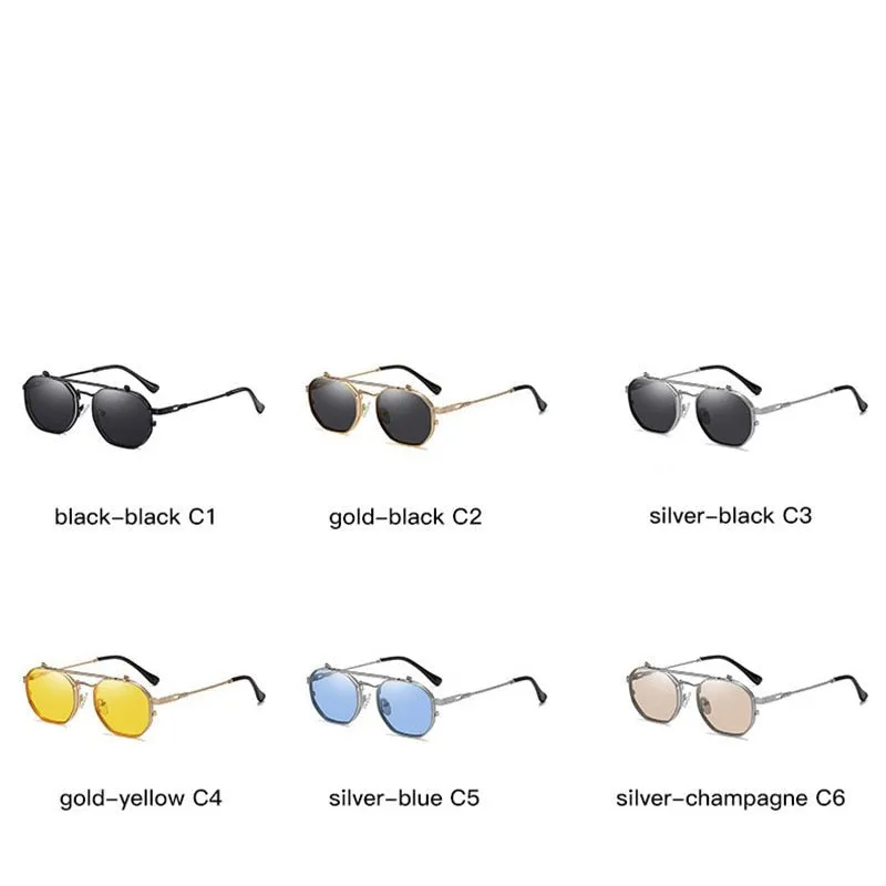 TEEK - Retro Metal Square Flip Ocean Shades