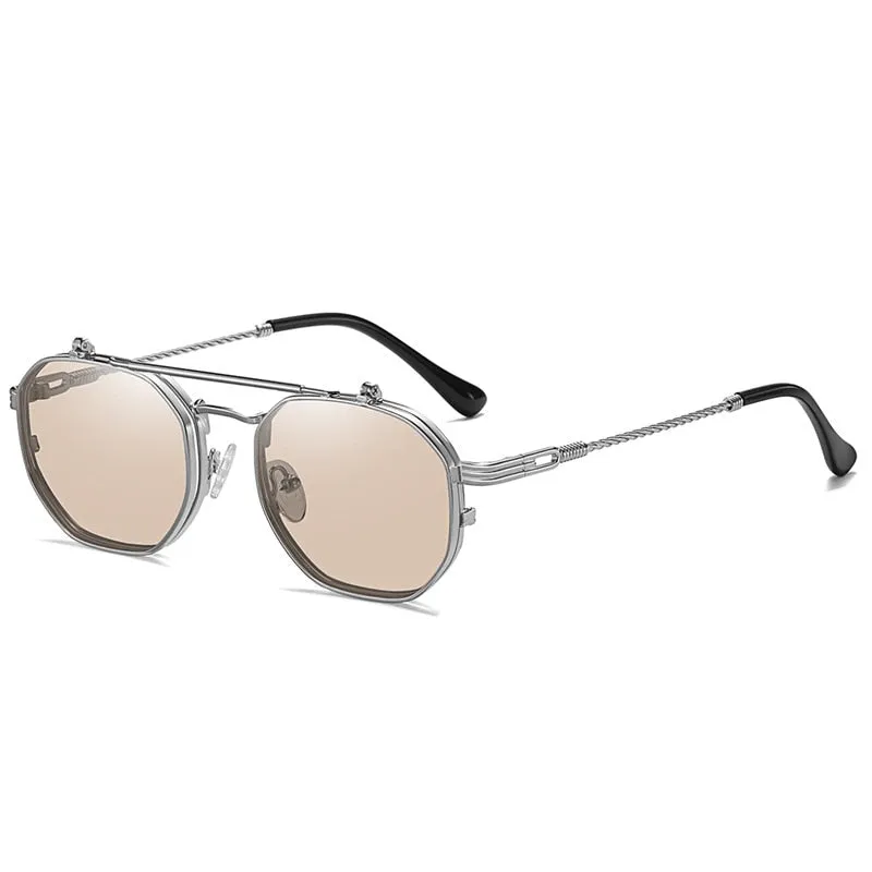 TEEK - Retro Metal Square Flip Ocean Shades