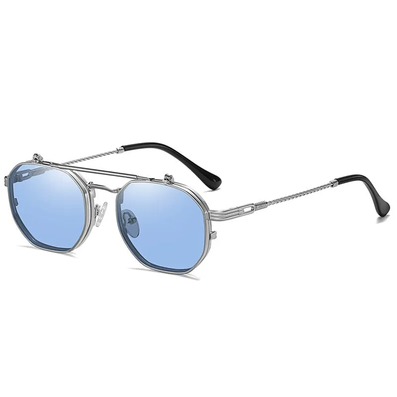 TEEK - Retro Metal Square Flip Ocean Shades