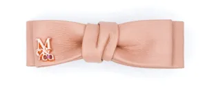 Vegan Mini Leather Hair Bow - Just Peachy