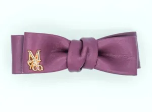 Vegan Mini Leather Hair Bow - Lavender