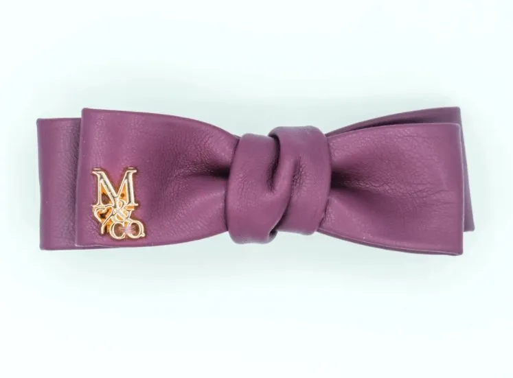 Vegan Mini Leather Hair Bow - Lavender