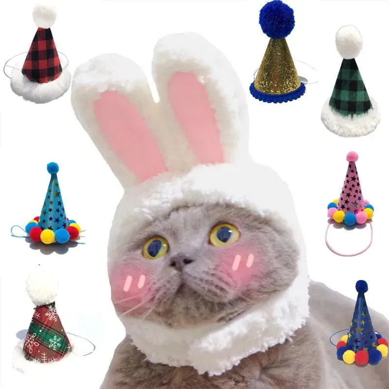 Warm and Whimsical Pet Rabbit Hat Costume Cap