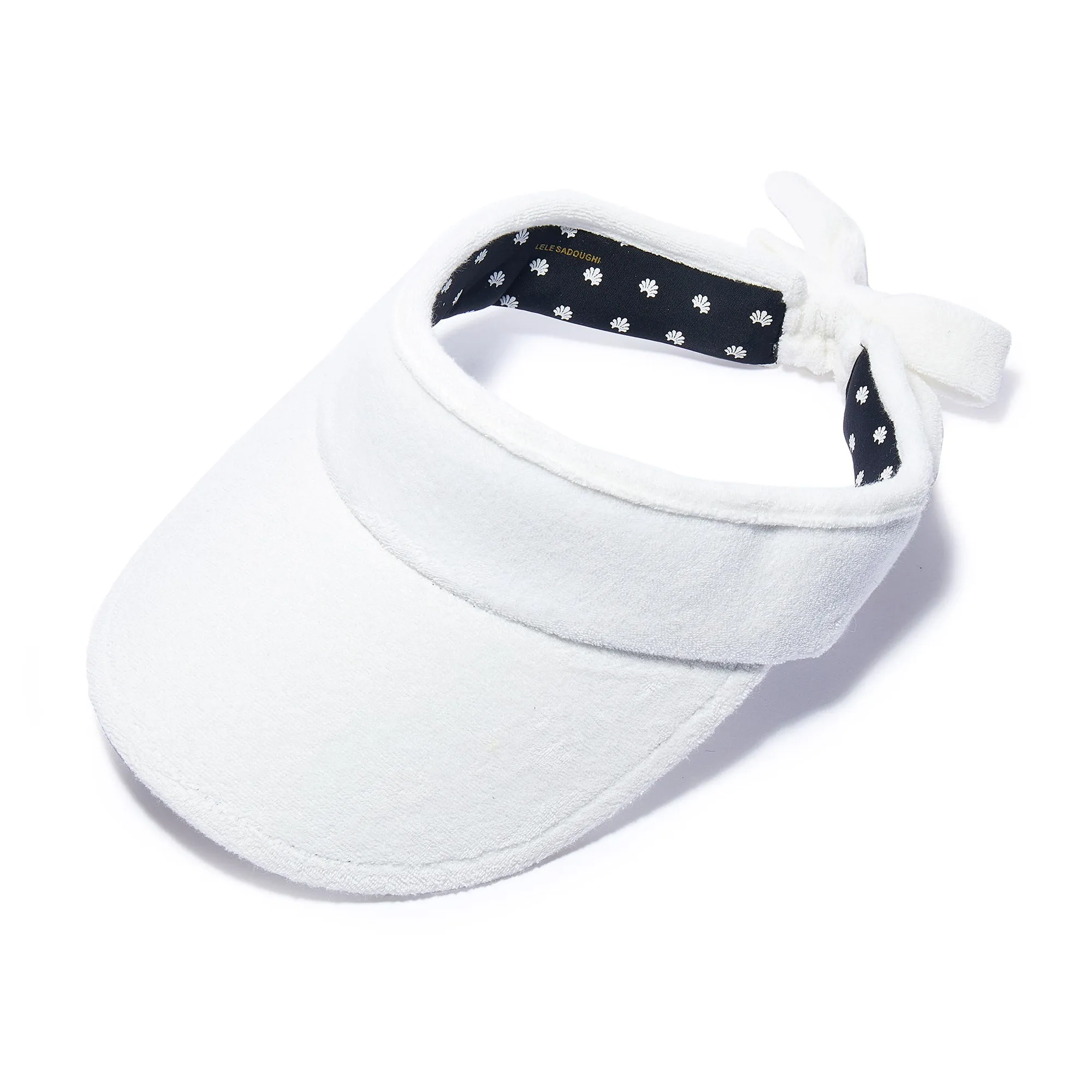 WHITE TERRY CLOTH BOW TIE VISOR