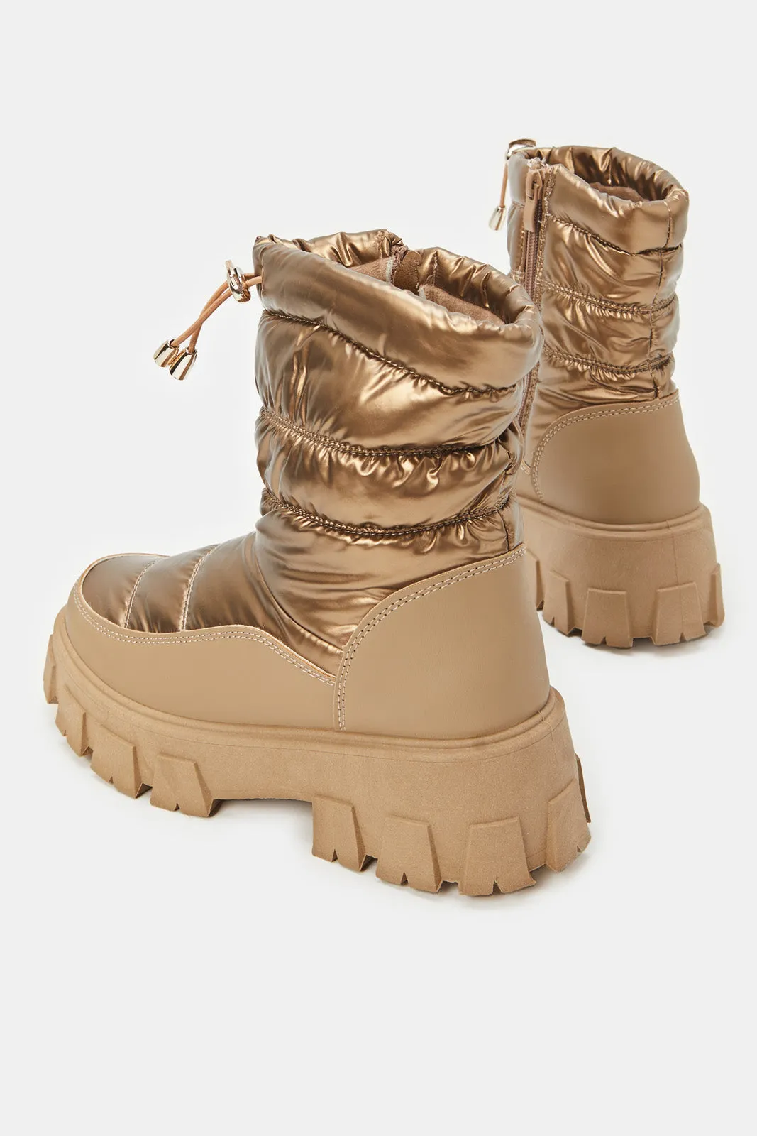 Women Gold Moon Boots