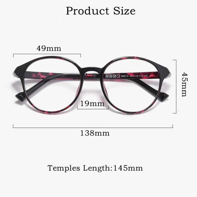 Yimaruili Unisex Full Rim Round Ultem Frame Eyeglasses 86513S