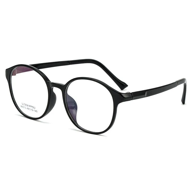 Yimaruili Unisex Full Rim Round Ultem Frame Eyeglasses 86513S