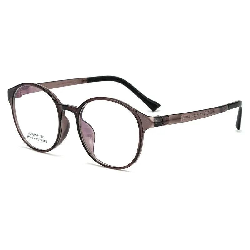 Yimaruili Unisex Full Rim Round Ultem Frame Eyeglasses 86513S