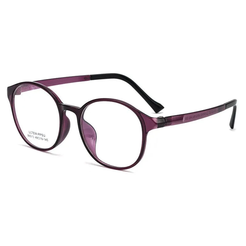 Yimaruili Unisex Full Rim Round Ultem Frame Eyeglasses 86513S